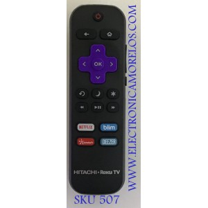CONTROL REMOTO  ORIGINAL NUEVO HITACHI ROKU SMART TV / 101018E0014 / D20170808